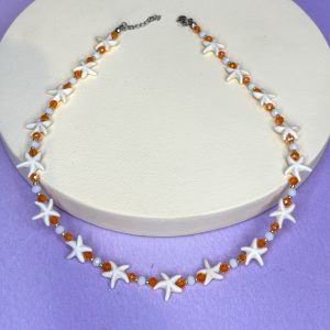 گردنبند نارنجی ستاره‌ای